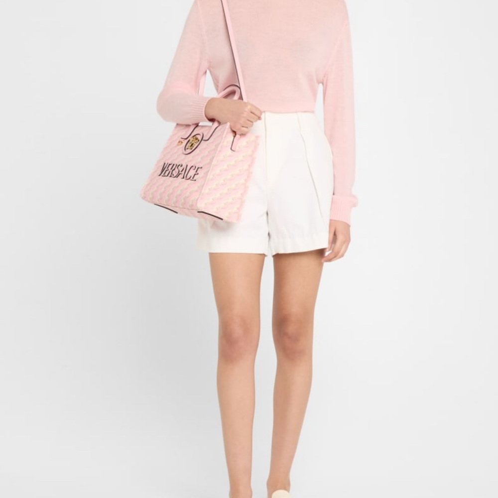 NWT Versace Pastel Pink Tote. 💯 Authentic. Measurements in pics. With dust bag! - Picture 1 of 11